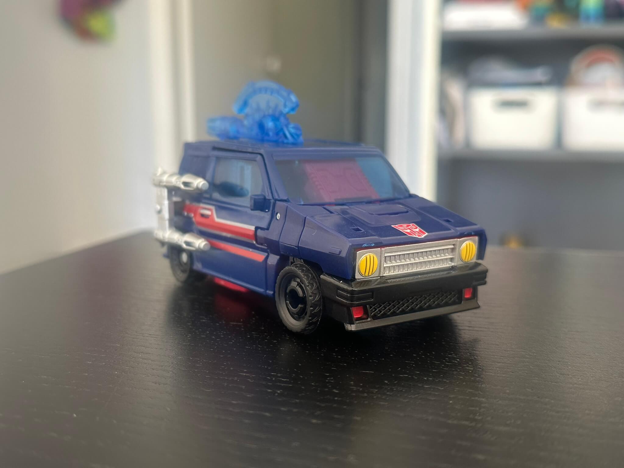 Blue transformer in vehicle mode